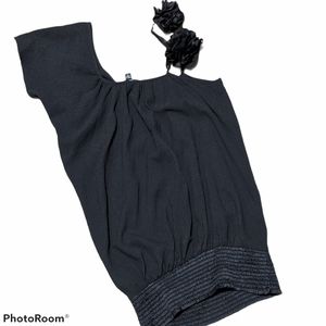 Bebe silk blend blouse small Event Holiday Y2K Floral Sexy